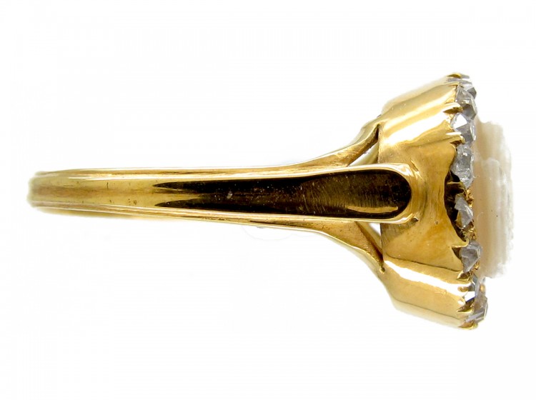 Early Georgian Diamond Cameo Ring