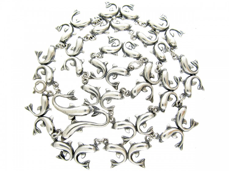 Silver Fishes Necklace