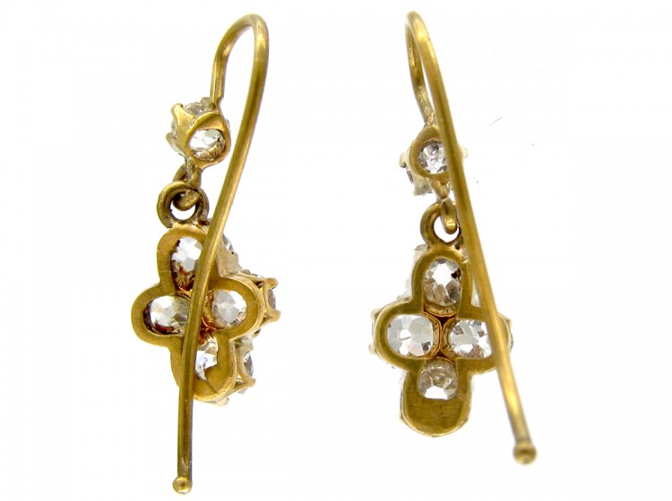 Victorian Diamond 18ct Gold Drop Earrings