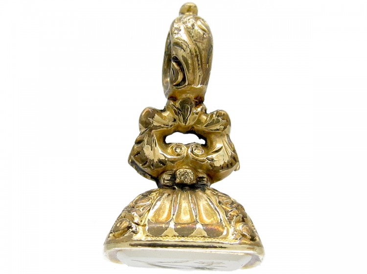 Regency Gold Cased Seal with Chalcedony Base