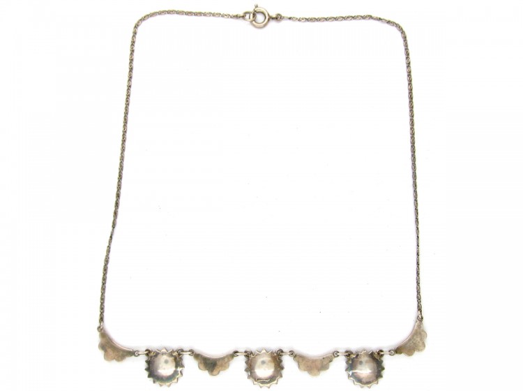 Silver & Marcasite Flowers Necklace