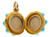 Edwardian Turquoise Set 15ct gold Ball Locket