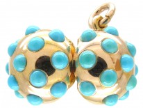 Edwardian Turquoise Set 15ct gold Ball Locket