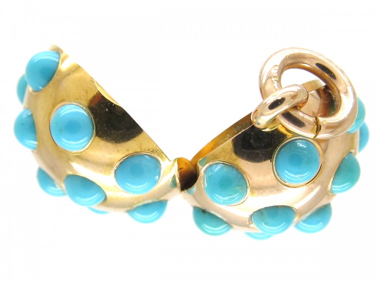 Edwardian Turquoise Set 15ct gold Ball Locket