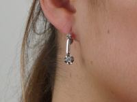 Art Deco 18ct White Gold Diamond Drop Earrings