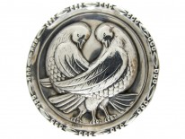 Silver Lovebirds Brooch