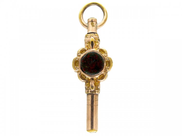 Victorian Gold Cased Bloodstone & Cornelian Watch Key