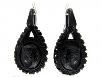 Large Victorian Jet Earrings