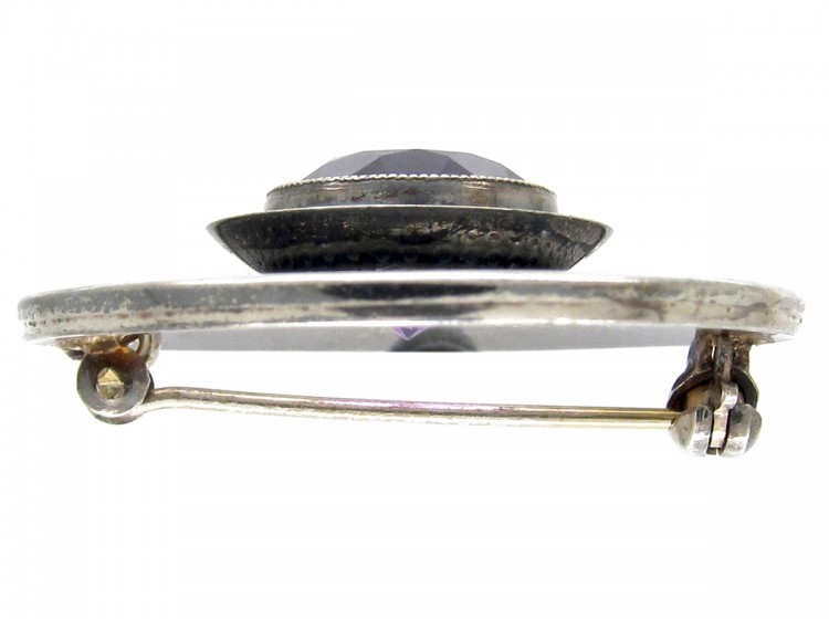 Silver & Amethyst Target Brooch