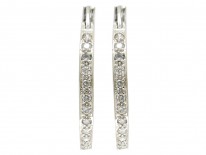 Diamond 18ct White Gold Hoop Earrings