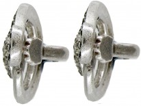 Silver Clip on Paste Art Deco Earrings