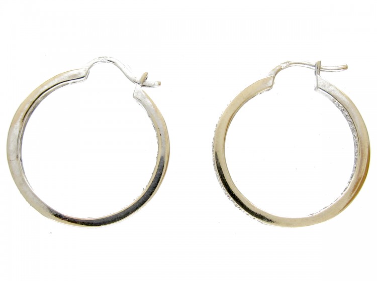Diamond 18ct White Gold Hoop Earrings