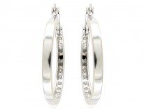 Diamond 18ct White Gold Hoop Earrings