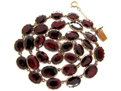 Georgian Flat Cut Garnet Necklace