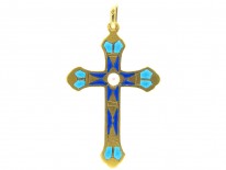 Plique-à-Jour 18ct Gold Cross