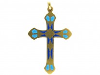 Plique-à-Jour 18ct Gold Cross