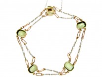 Peridot & Pearl Platinum 15ct Gold Bracelet