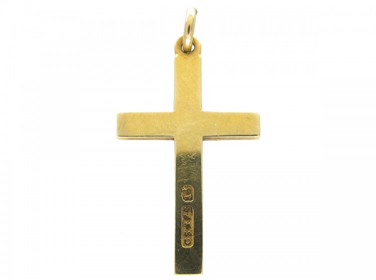 15ct Gold & Natural Split Pearl Cross