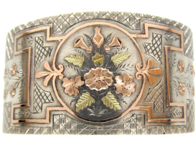 Victorian Silver & Gold Overlay Bangle