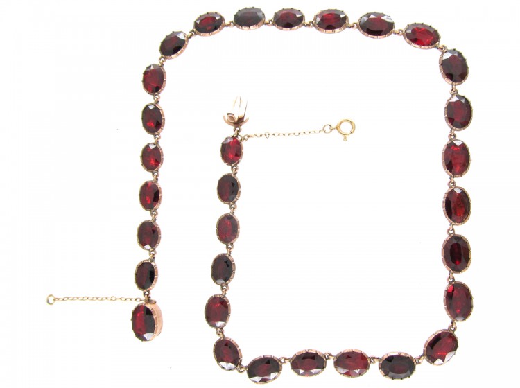 Georgian Flat Cut Garnet Necklace