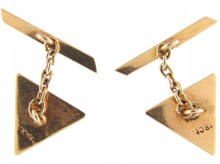 18ct Gold Triangular Cufflinks
