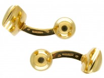 French 18ct Gold Geometric Cufflinks by Pierre Cardin