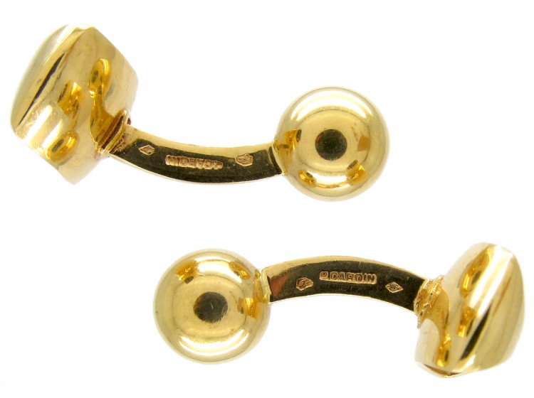 French 18ct Gold Geometric Cufflinks by Pierre Cardin