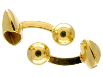 French 18ct Gold Geometric Cufflinks by Pierre Cardin