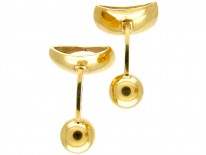 French 18ct Gold Geometric Cufflinks by Pierre Cardin