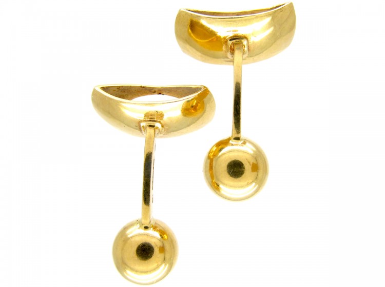 French 18ct Gold Geometric Cufflinks by Pierre Cardin