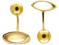 French 18ct Gold Geometric Cufflinks by Pierre Cardin