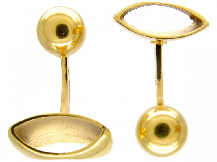 French 18ct Gold Geometric Cufflinks by Pierre Cardin