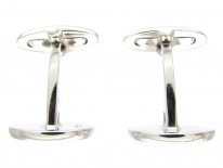 Silver & Yellow Enamel Cufflinks