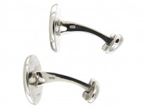Silver & Yellow Enamel Cufflinks