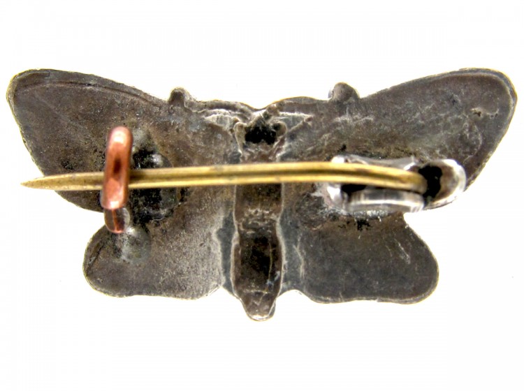 Mini Silver & Enamel Butterfly Brooch