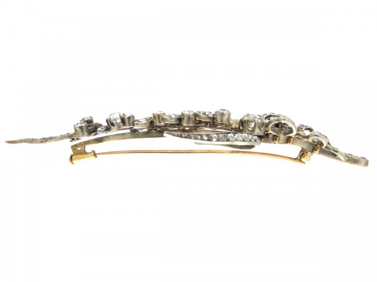 Large Diamond Spray Brooch in Original Case