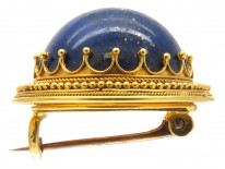 Victorian 18ct Gold Lapis Brooch