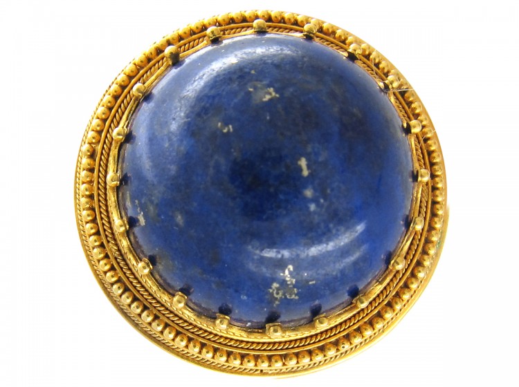 Victorian 18ct Gold Lapis Brooch