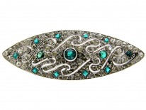 Art Deco Silver & Paste Brooch