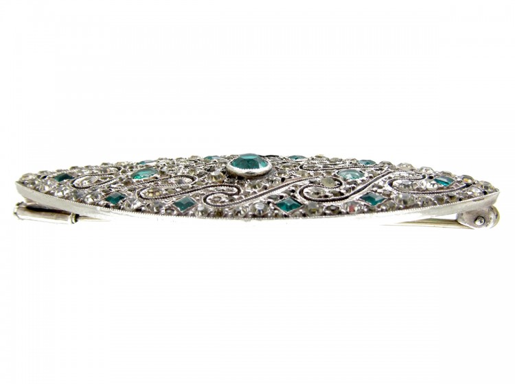 Art Deco Silver & Paste Brooch