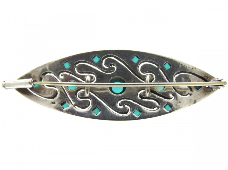 Art Deco Silver & Paste Brooch