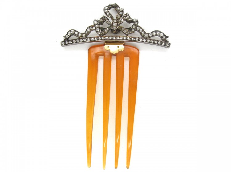 Edwardian Diamond & Tortoiseshell Hair Comb