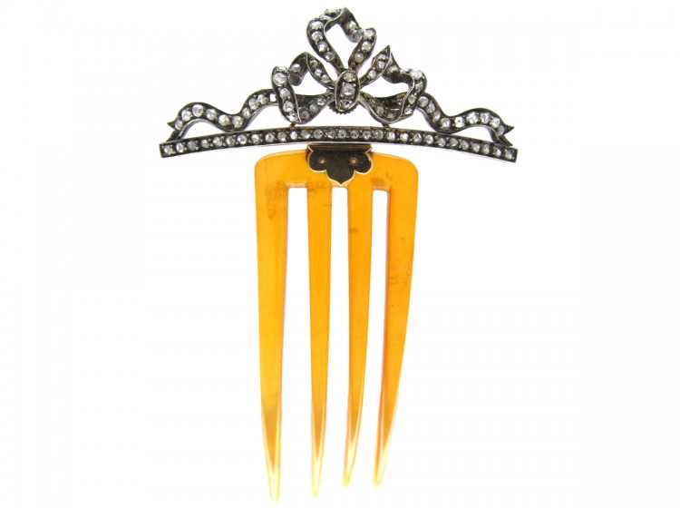 Edwardian Diamond & Tortoiseshell Hair Comb