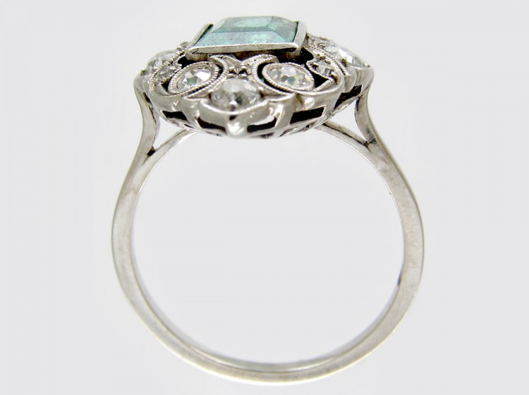 Emerald & Diamond Art Deco Ring
