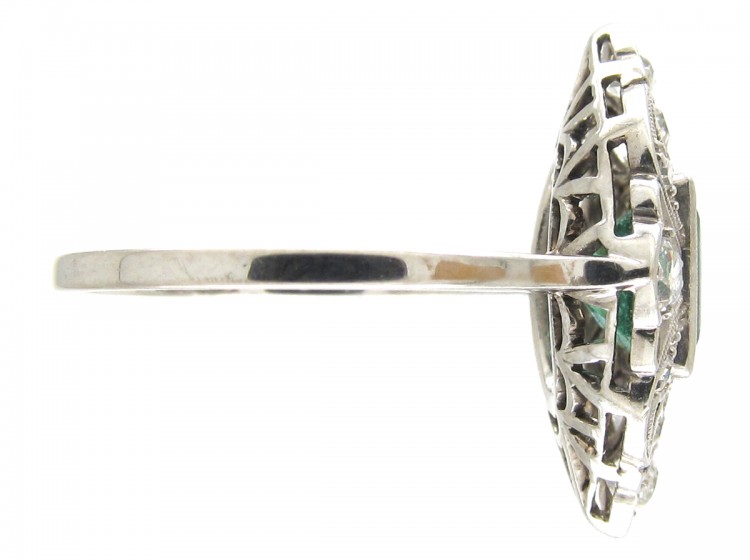 Emerald & Diamond Art Deco Ring