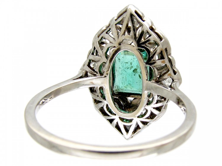 Emerald & Diamond Art Deco Ring