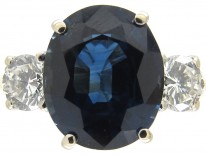 Sapphire & Diamond Three Stone Ring