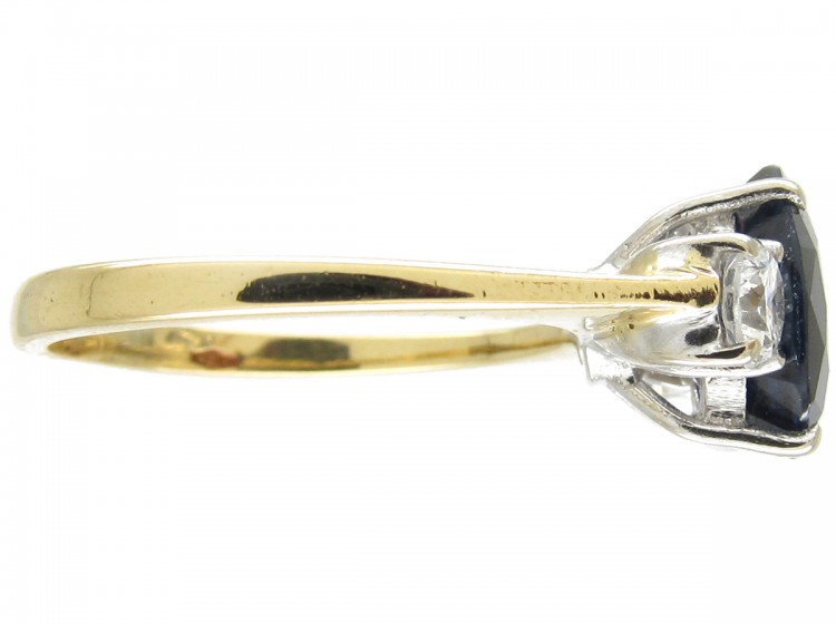 Sapphire & Diamond Three Stone Ring