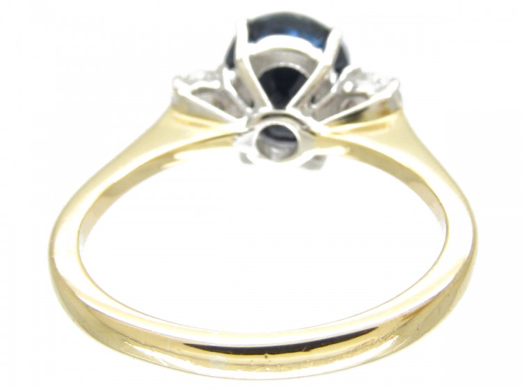 Sapphire & Diamond Three Stone Ring