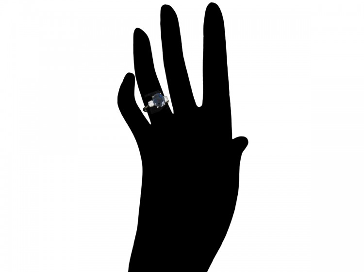 Sapphire & Diamond Three Stone Ring